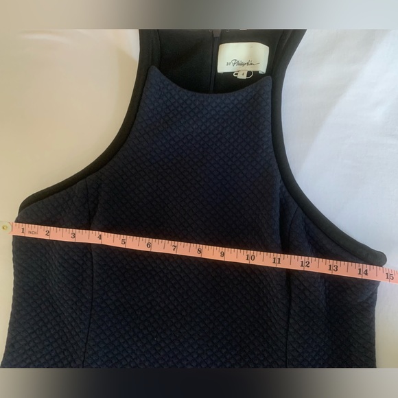 Phillip Lim Satin-Piped Scalloped Sheath Dress, navy and black - Picture 7 of 10